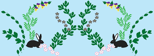 Motif de base lapin 1 fond bleu CatMat creation digitale